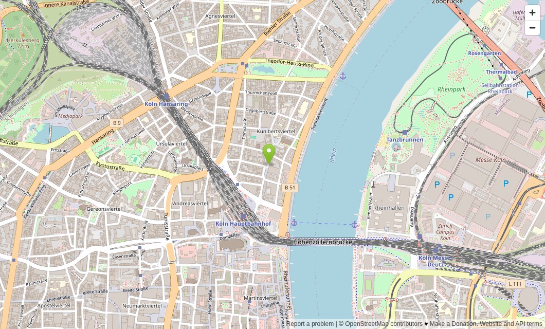 Karte: Kanzleistandort Rather Mauspfad 61, 51107 Köln – © OpenStreetMap-Mitwirkende